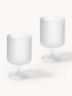 Best Copas de vino sopladas con relieves Ripple, 2 uds. Copas De Vino|Vajillas Completas