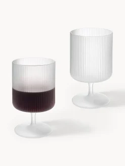 Best Copas de vino sopladas con relieves Ripple, 2 uds. Copas De Vino|Vajillas Completas