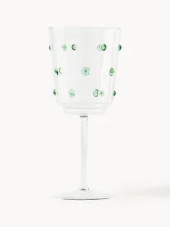 Copas De Vino|Vajillas Completas>POLSPOTTEN Copas de vino sopladas de vidrio borosilicato Nob, 2 uds. Transparente, verde