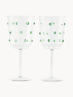 Copas De Vino|Vajillas Completas></noscript>POLSPOTTEN Copas de vino sopladas de vidrio borosilicato Nob, 2 uds. Transparente, verde