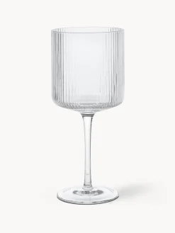 New Copas de vino tinto sopladas con relieve Ripple, 2 uds. Copas De Vino|Vajillas Completas