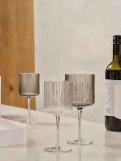 Outlet Copas de vino tinto sopladas con relieve Ripple, 2 uds. Copas De Vino|Menaje De Mesa