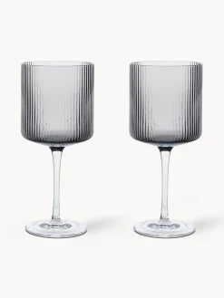 Outlet Copas de vino tinto sopladas con relieve Ripple, 2 uds. Copas De Vino|Menaje De Mesa