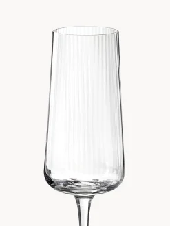 Online Copas flauta de champán artesanales con relieves Cami, 4 uds. Copas De Champagne|Vajillas Completas