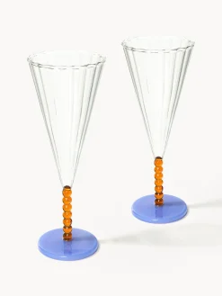 Copas De Champagne|Vajillas Completas></noscript>&k Amsterdam Copas flauta de champán artesanal Perle, 2 uds.