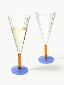 Copas De Champagne|Vajillas Completas></noscript>&k Amsterdam Copas flauta de champán artesanal Perle, 2 uds.