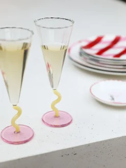 Copas De Champagne|Vajillas Completas>&k Amsterdam Copas flauta de champán artesanal Curve, 2 uds.