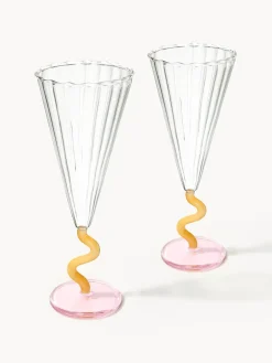 Copas De Champagne|Vajillas Completas></noscript>&k Amsterdam Copas flauta de champán artesanal Curve, 2 uds.