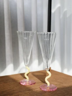 Copas De Champagne|Vajillas Completas></noscript>&k Amsterdam Copas flauta de champán artesanal Curve, 2 uds.