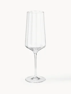 Copas De Champagne|Vajillas Completas>GEORG JENSEN Copas flauta de champán de cristal con relieves Bernadotte, 6 uds.