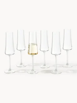 Clearance Copas flauta de champán de cristal Gwenda, 6 uds. Copas De Champagne|Vajillas Completas