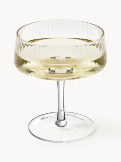 Copas De Champagne|Vajillas Completas>Westwing Collection Copas pompadour de champán artesanales con relieves Cami, 4 uds.