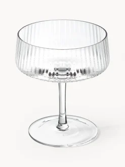 Copas De Champagne|Vajillas Completas></noscript>Westwing Collection Copas pompadour de champán artesanales con relieves Cami, 4 uds.