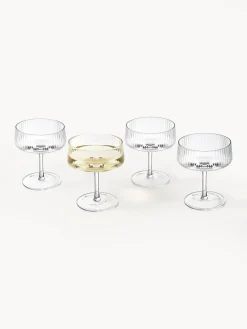 Copas De Champagne|Vajillas Completas></noscript>Westwing Collection Copas pompadour de champán artesanales con relieves Cami, 4 uds.