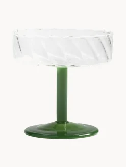 Hot Copas pompadour de champán artesanales de vidrio de borosilicato Twirl, 2 uds. Copas De Cóctel|Vajillas Completas