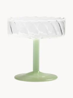 Best Copas pompadour de champán artesanales de vidrio de borosilicato Twirl, 2 uds. Copas De Cóctel|Menaje De Mesa