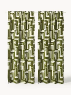 Hot Cortina opaca de chenilla con cinta de lazo Felice, 2 uds. Cortinas Y Visillos|Mantas