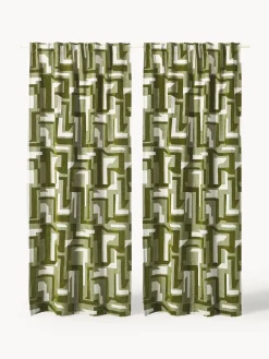 Hot Cortina opaca de chenilla con cinta de lazo Felice, 2 uds. Cortinas Y Visillos|Mantas