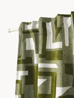 Hot Cortina opaca de chenilla con cinta de lazo Felice, 2 uds. Cortinas Y Visillos|Mantas