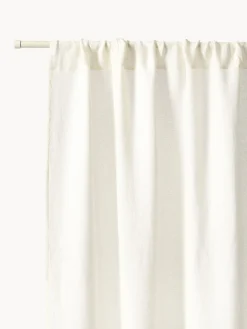 Cortinas Y Visillos|Mantas>Westwing Collection Cortina semitransparente con dobladillo Harmony, 2 uds. Blanco Off White