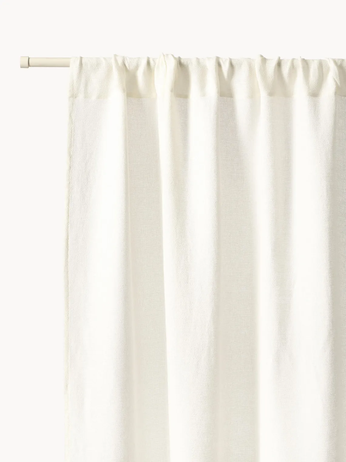 Cortinas Y Visillos|Mantas>Westwing Collection Cortina semitransparente con dobladillo Harmony, 2 uds. Blanco Off White