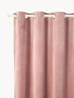 Clearance Cortinas de terciopelo oscuras con ojales Rush, 2 uds. Cortinas Y Visillos|Mantas