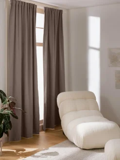 Cortinas Y Visillos|Mantas>Westwing Collection Cortinas opacas con multibanda Jensen, 2 uds. Turrón