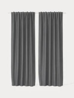 Cortinas Y Visillos|Mantas>Westwing Collection Cortinas opacas con multibanda Asher, 2 uds. Negro