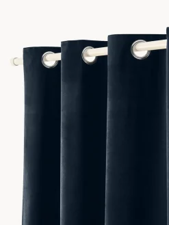 New Cortinas oscurecedoras de terciopelo con ojales Rush, 2 uds. Cortinas Y Visillos|Mantas