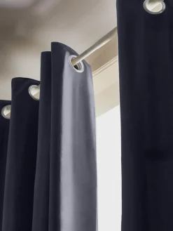 New Cortinas oscurecedoras de terciopelo con ojales Rush, 2 uds. Cortinas Y Visillos|Mantas