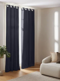 New Cortinas oscurecedoras de terciopelo con ojales Rush, 2 uds. Cortinas Y Visillos|Mantas