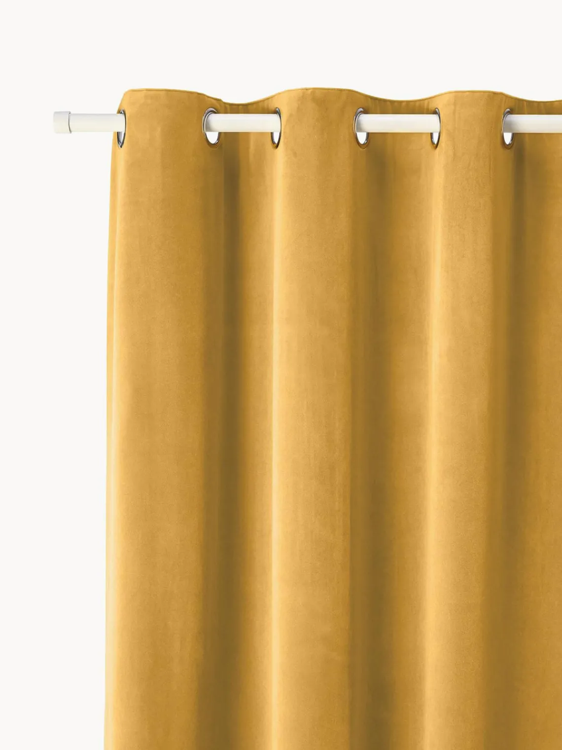 Cortinas Y Visillos|Mantas>Westwing Collection Cortinas oscurecedoras de terciopelo con ojales Rush, 2 uds. Amarillo