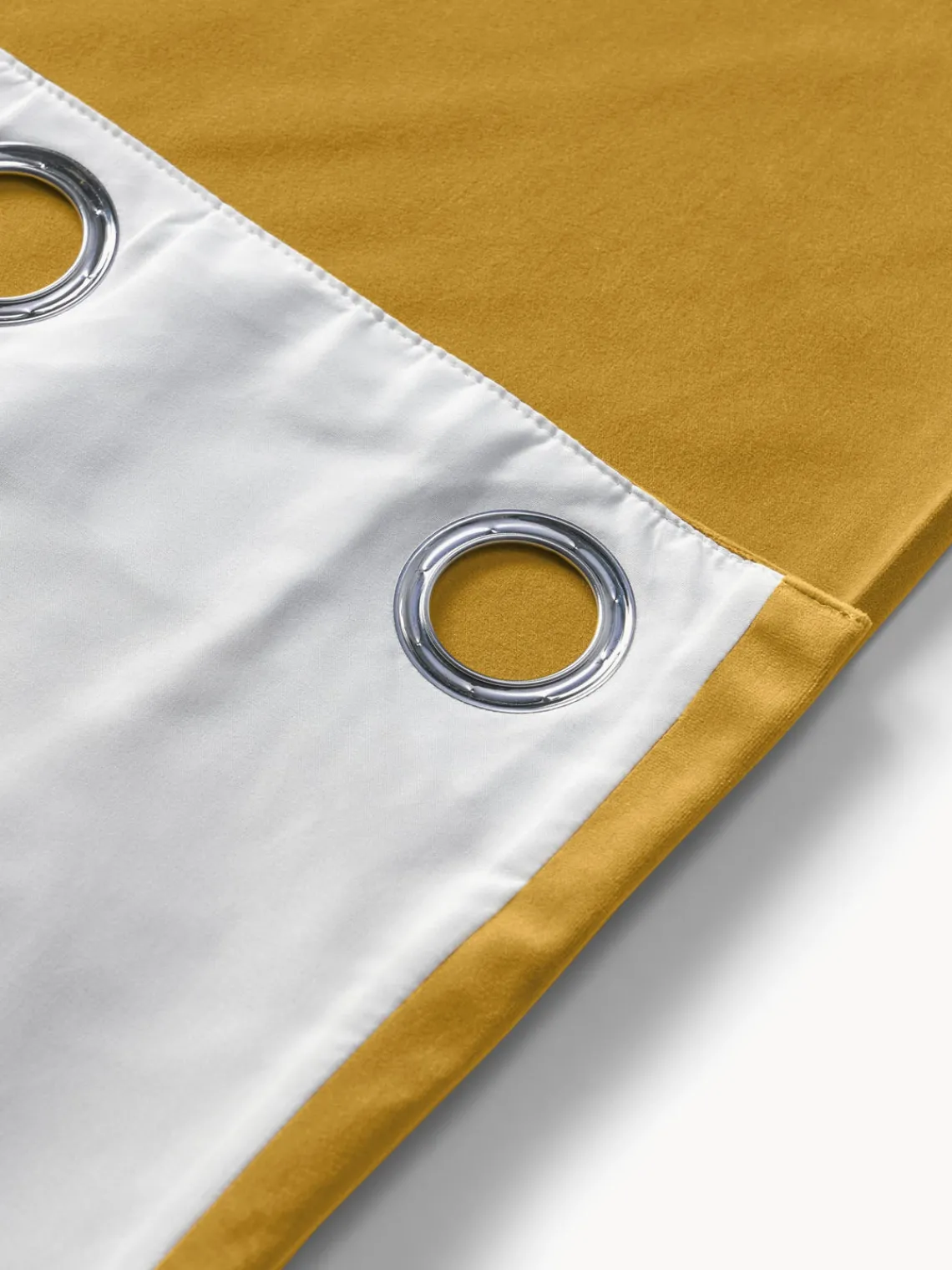 Cortinas Y Visillos|Mantas>Westwing Collection Cortinas oscurecedoras de terciopelo con ojales Rush, 2 uds. Amarillo