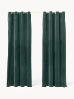 Best Cortinas oscurecedoras de terciopelo con ojales Rush, 2 uds. Cortinas Y Visillos|Mantas