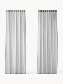 Cortinas Y Visillos|Mantas></noscript>Westwing Collection Cortinas semitransparente con cinta de lazo Gardine Ibiza, 2 uds. Gris