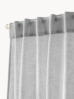 Cortinas Y Visillos|Mantas></noscript>Westwing Collection Cortinas semitransparente con cinta de lazo Gardine Ibiza, 2 uds. Gris