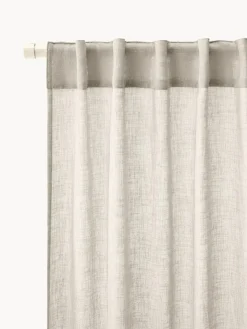 New Cortinas semitransparente con cinta de lazo Gardine Ibiza, 2 uds. Cortinas Y Visillos|Mantas