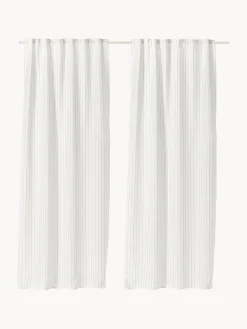 Cortinas Y Visillos|Mantas>Westwing Collection Cortinas semitransparentes con lazo Birch, 2 uds. Blanco Off White