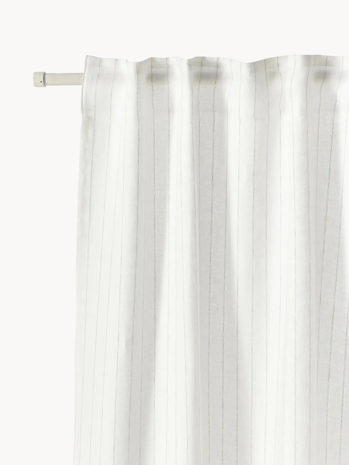 Cortinas Y Visillos|Mantas>Westwing Collection Cortinas semitransparente con cinta de lazo Birch, 2 uds. Blanco