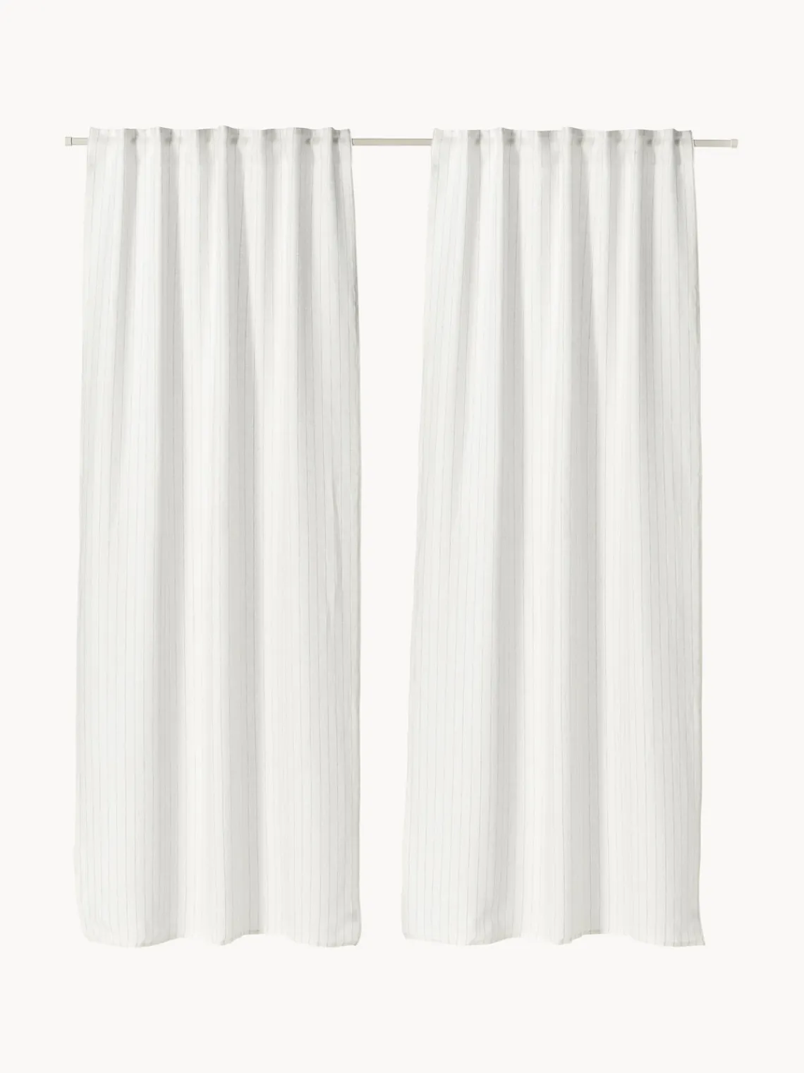 Cortinas Y Visillos|Mantas>Westwing Collection Cortinas semitransparente con cinta de lazo Birch, 2 uds. Blanco