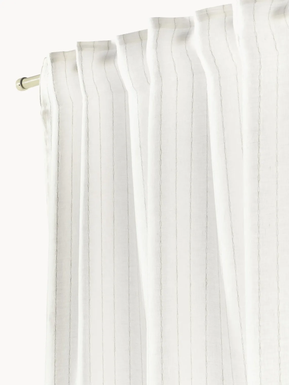 Cortinas Y Visillos|Mantas>Westwing Collection Cortinas semitransparente con cinta de lazo Birch, 2 uds. Blanco