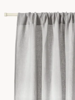 Cortinas Y Visillos|Mantas>Westwing Collection Cortinas semitransparentes con dobladillo Harmony, 2 uds. Gris claro