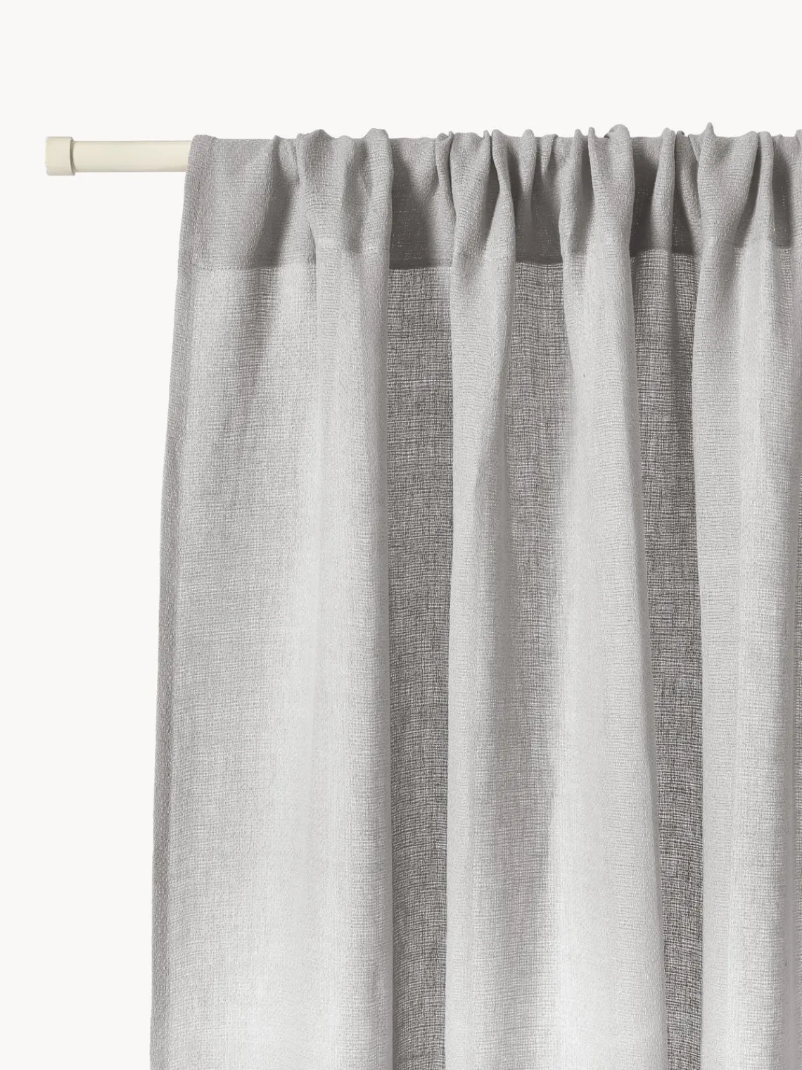 Cortinas Y Visillos|Mantas>Westwing Collection Cortinas semitransparentes con dobladillo Harmony, 2 uds. Gris claro