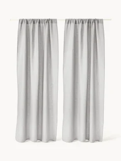 Cortinas Y Visillos|Mantas>Westwing Collection Cortinas semitransparentes con dobladillo Harmony, 2 uds. Gris claro