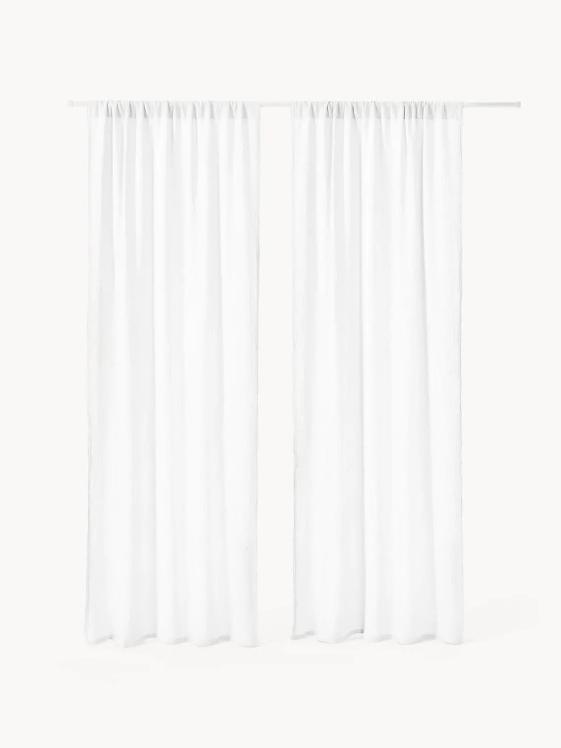 Cortinas Y Visillos|Mantas>Westwing Collection Cortinas semitransparente de muselina con dobladillo Malvina, 2 uds.