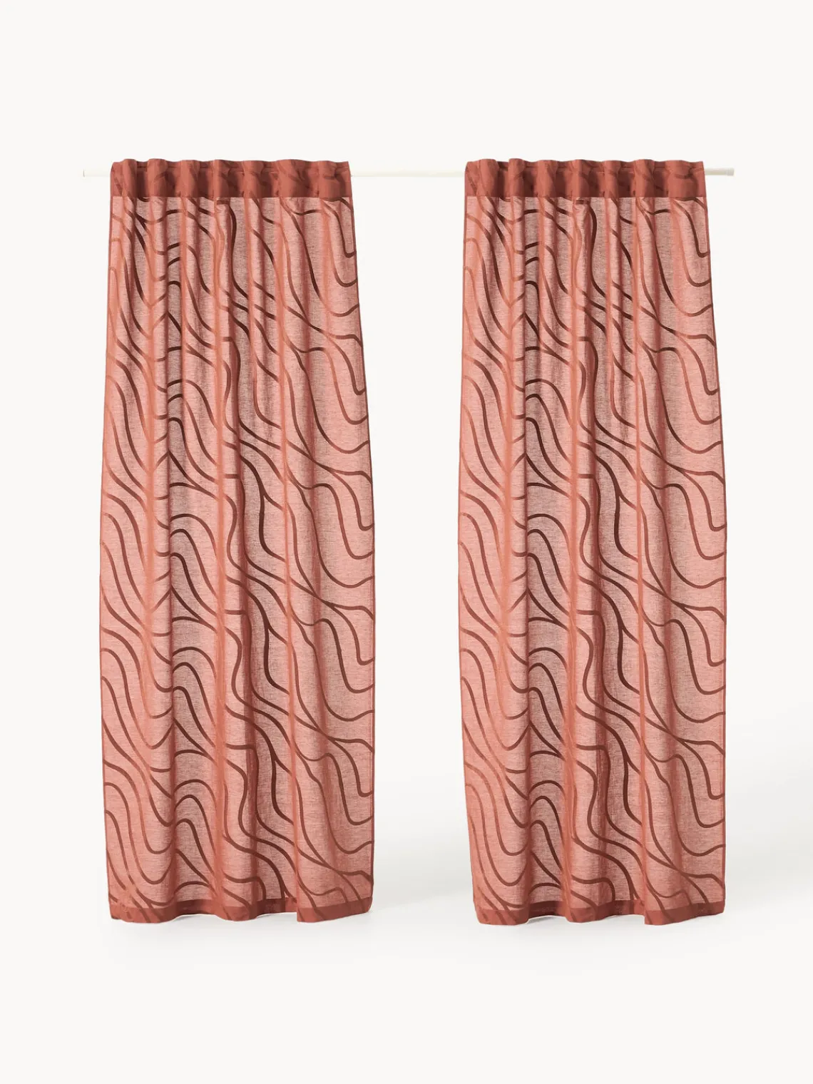 Hot Cortinas semitransparentes con lazos Lidia, 2 uds. Cortinas Y Visillos|Mantas