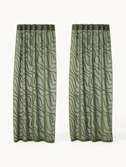 Best Cortinas semitransparentes con lazos Lidia, 2 uds. Cortinas Y Visillos|Mantas