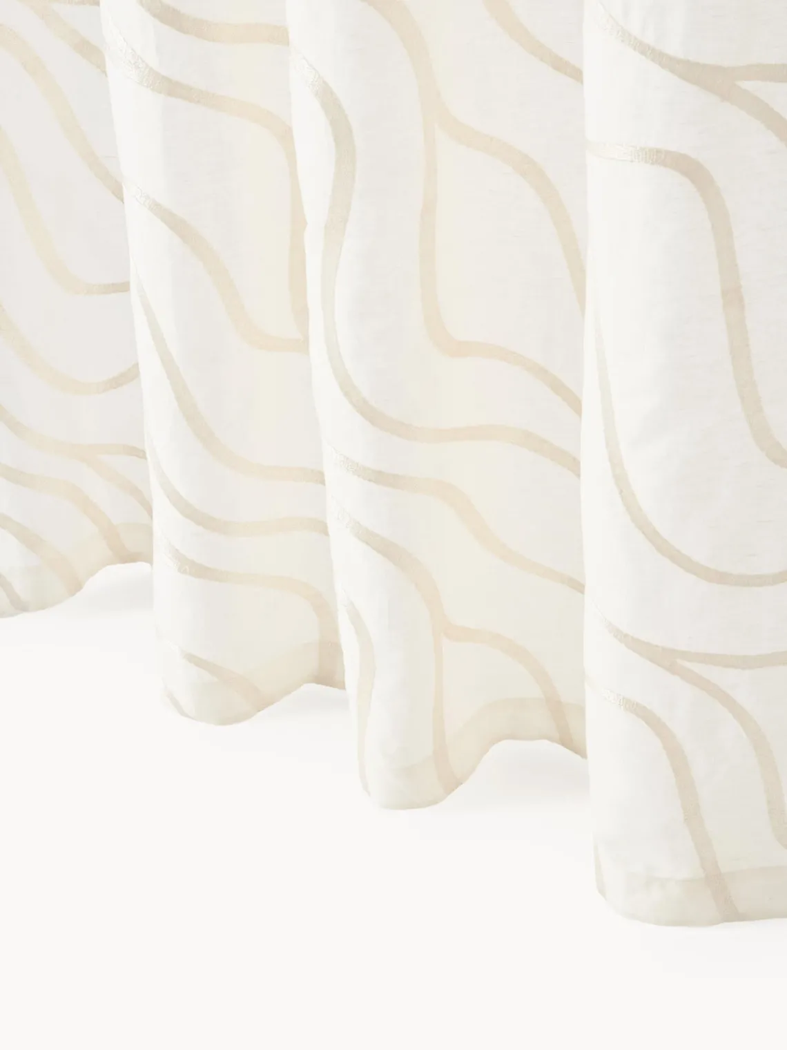 Cortinas Y Visillos|Mantas>Westwing Collection Cortinas semitransparentes con lazos Lidia, 2 uds. Blanco Off White