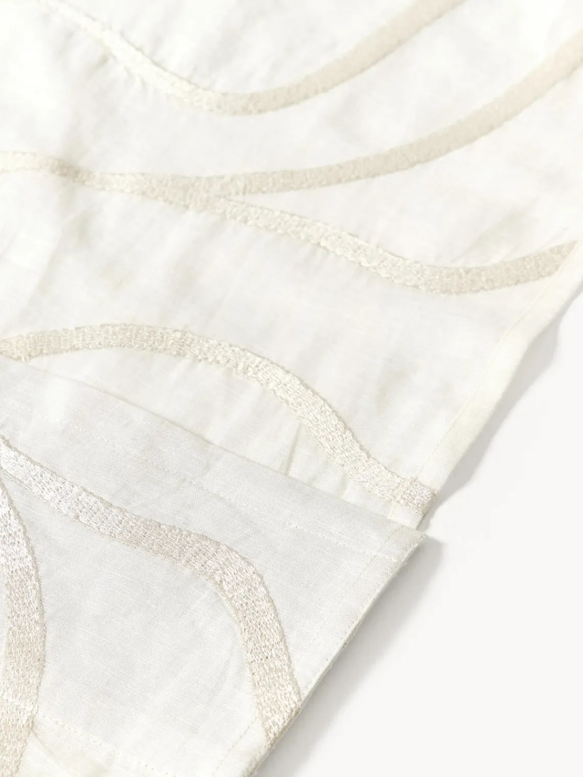 Cortinas Y Visillos|Mantas>Westwing Collection Cortinas semitransparentes con lazos Lidia, 2 uds. Blanco Off White