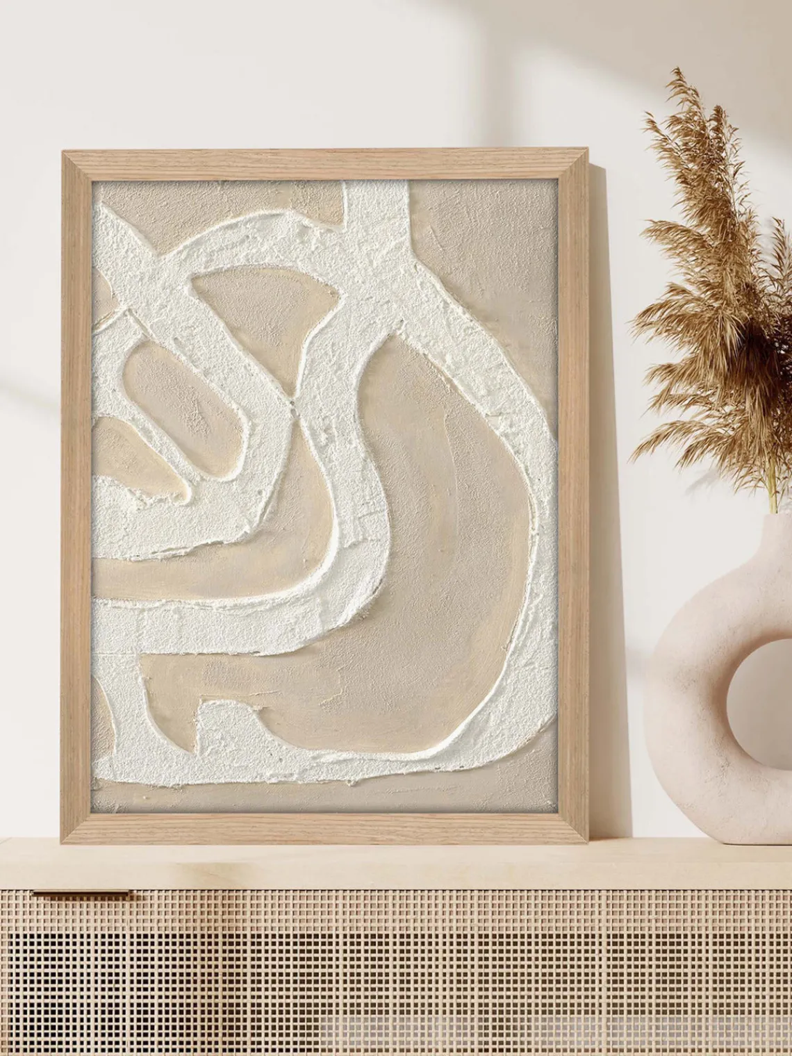 Outlet Cuadro con marco en lienzo Raw Organic Lienzos|Jarrones